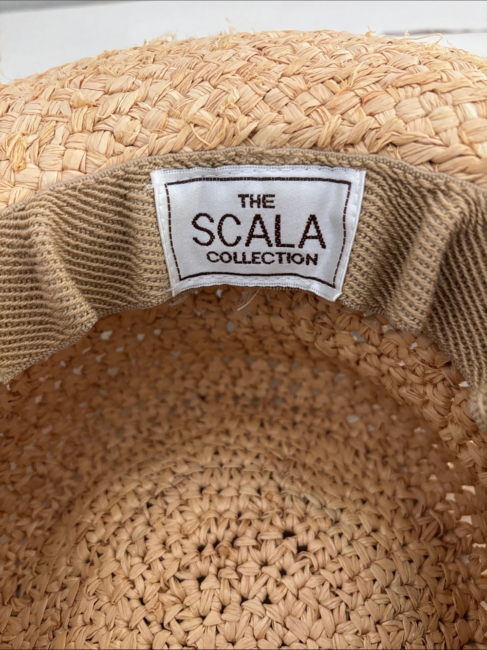 Scala Natural Straw Boater Hat With Black Ribbon - image 2